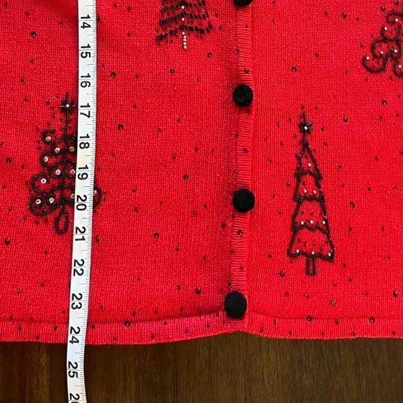 Studio Joy Women's Vintage  Button Down Red Christmas Sweater Size L - Picture 11 of 11
